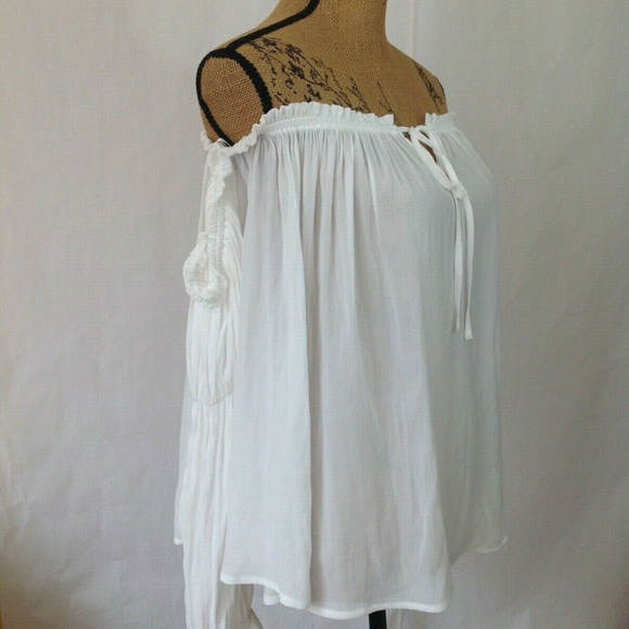 PROMESA Chiffon Ruffled Off The Shoulder Top*Large - Picture 2 of 5